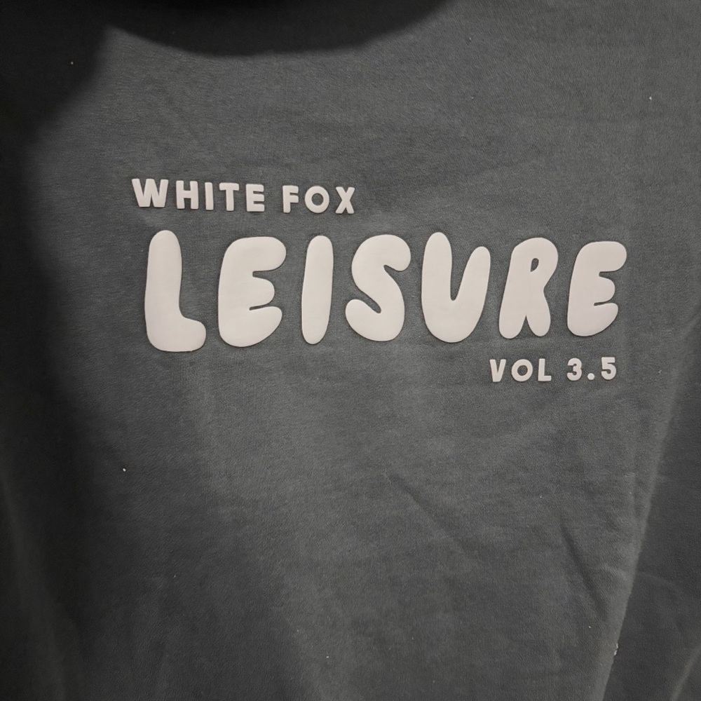 White Fox Boutique Leisure Hoodie Womens Sz L/XL Dark Gray Oversized Sweatshirt - Picture 5 of 8